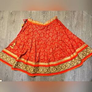 Elegant Red and Gold Women's Skirt